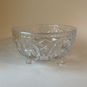 Pinwheel Crystal Footed Bowl / Dish 7”